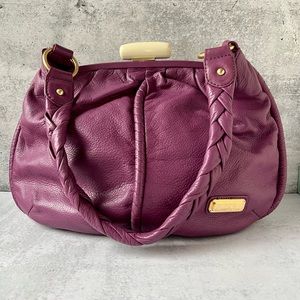 Isabella Fiore Purple Leather Handbag